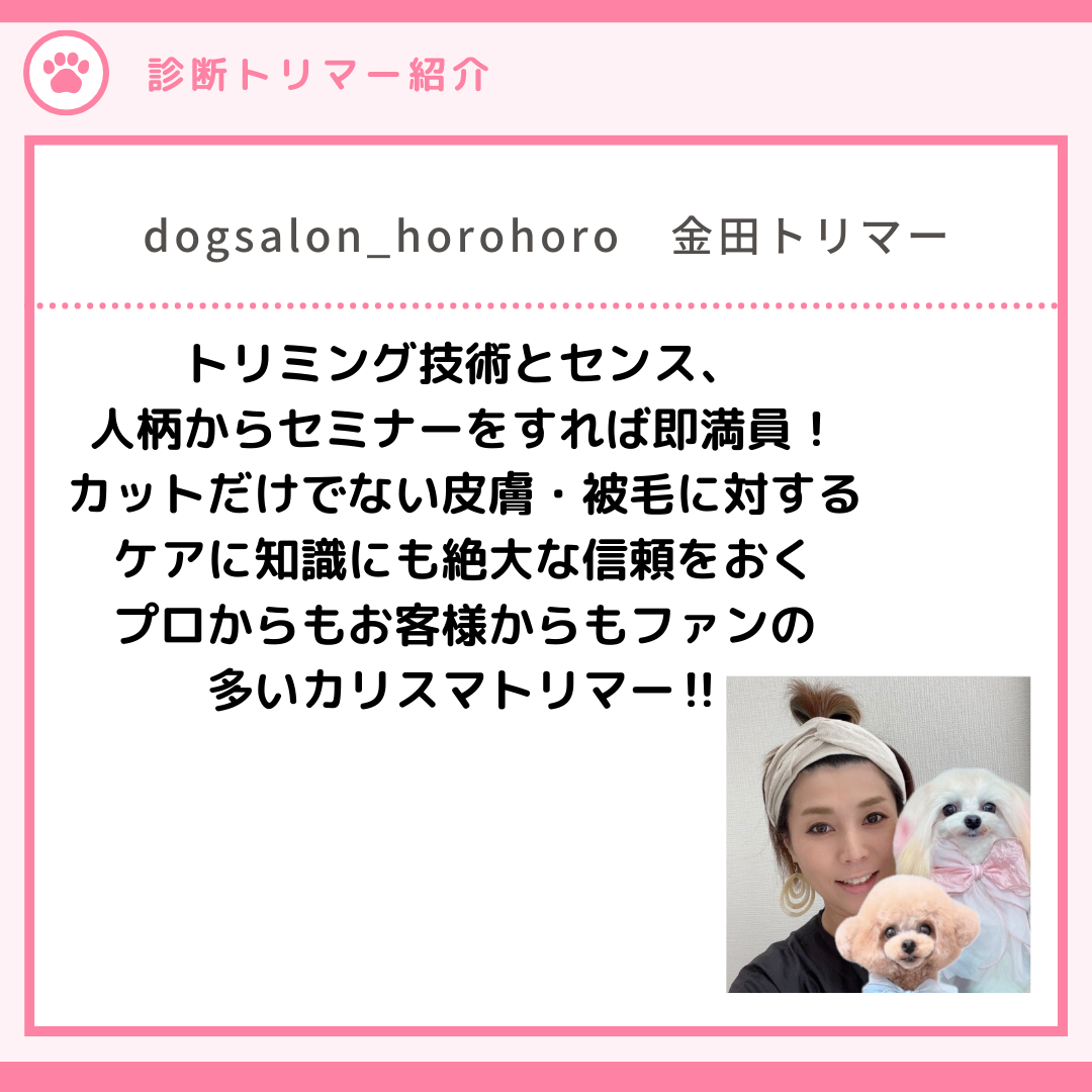 インターペット4/4【dogsalon_horohoro 金田トリマー】お手入れ診断事前予約（カード払いのみ）